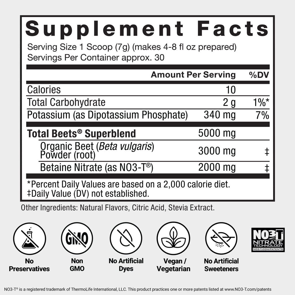 Force Factor Total Beets Drink Mix Superfood Powder with Nitrates to Support Circulation, Blood Flow, Nitric Oxide, Energy, Endurance, and Stamina - FENGGESTORE20