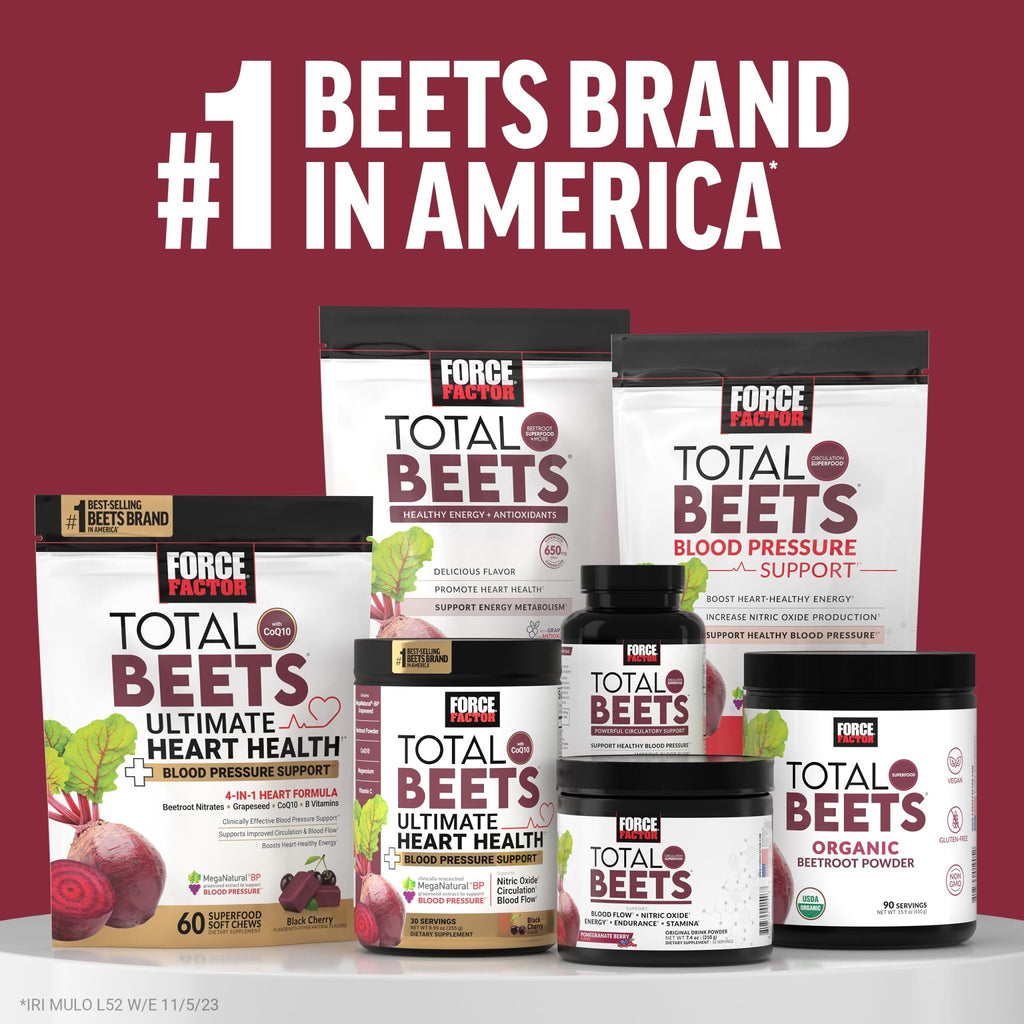Force Factor Total Beets Organic Beetroot Powder Superfood to Boost Daily Nutrition, USDA Organic, Vegan, Gluten-Free - FENGGESTORE20
