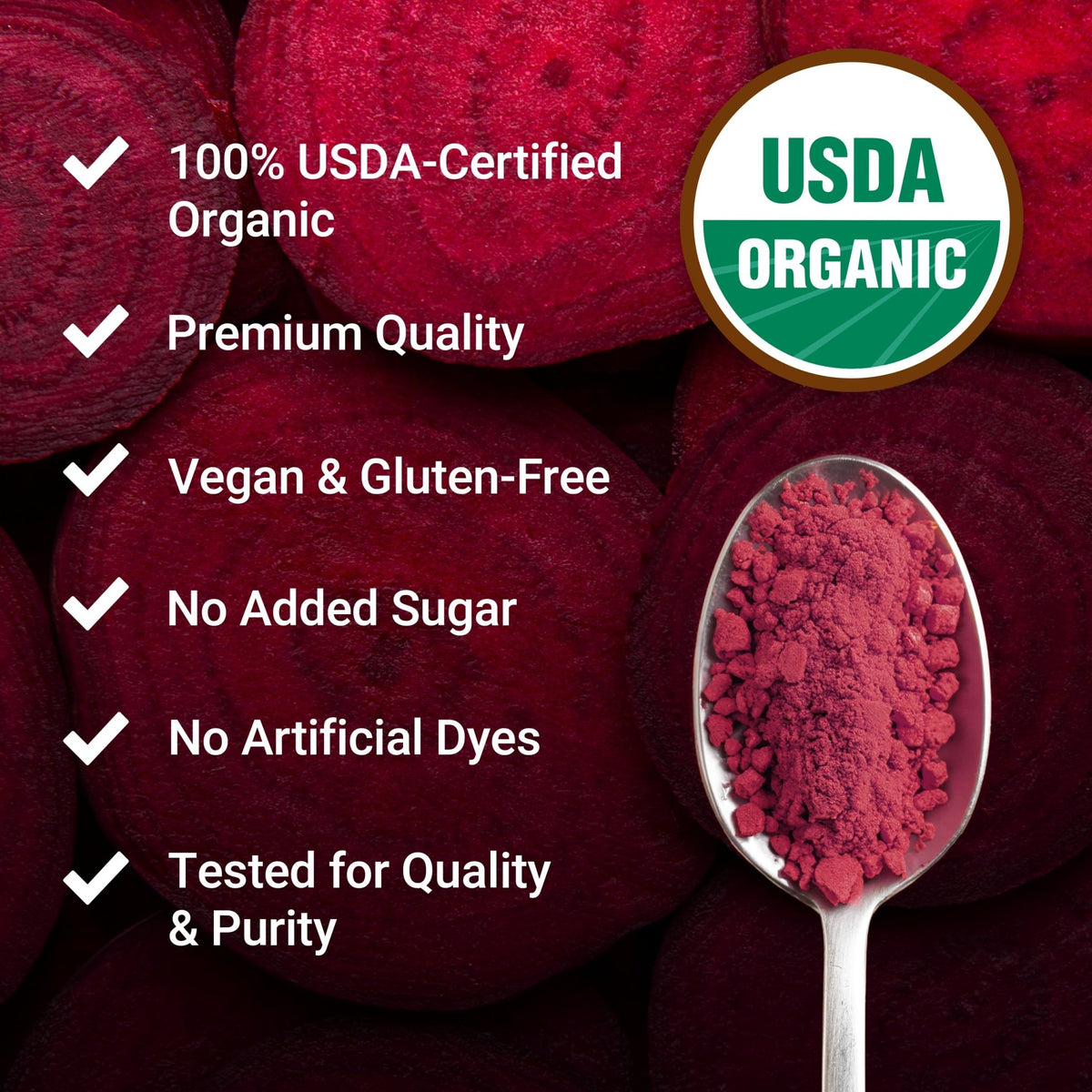 Force Factor Total Beets Organic Beetroot Powder Superfood to Boost Daily Nutrition, USDA Organic, Vegan, Gluten-Free - FENGGESTORE20