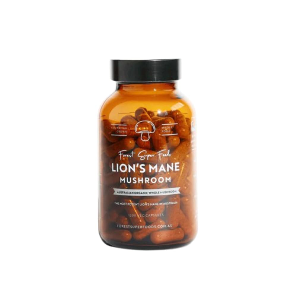 Forest Super Foods Lions Mane Supplement Capsules (120 Capsules) Organic Lions Mane Mushroom | Memory Lift Brain Supplement for Focus and Productivity. Lion Mane, Grown & Made in Australia - FENGGESTORE20
