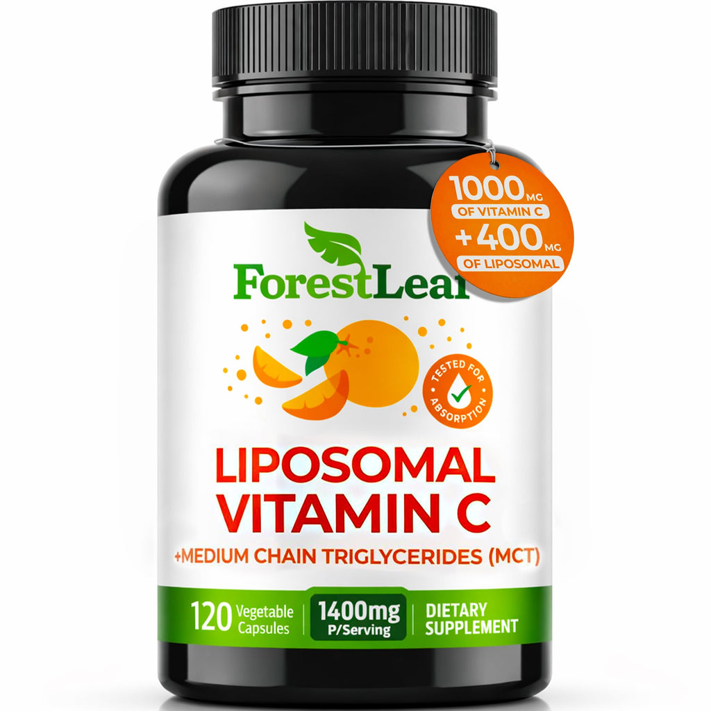 ForestLeaf Liposomal Vitamin C 1400mg Capsules | High Dose Vitamin C Liposomal Supplement w Coconut Oil Fatty Acids | Fast Absorption | Immune Support, - FENGGESTORE20