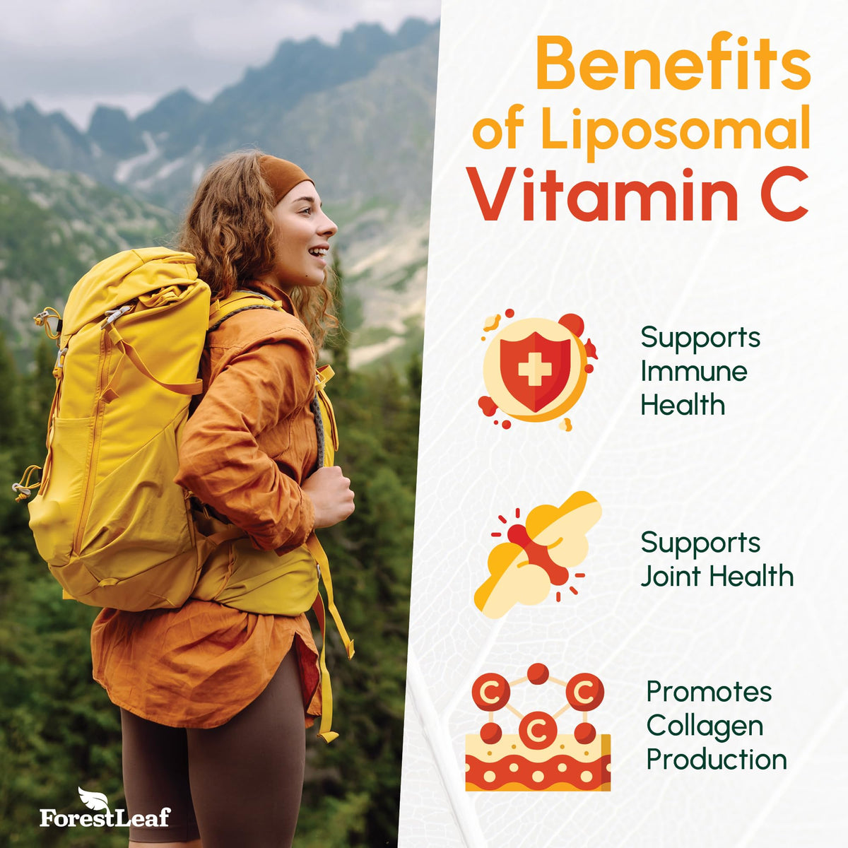 ForestLeaf Liposomal Vitamin C 1400mg Capsules | High Dose Vitamin C Liposomal Supplement w Coconut Oil Fatty Acids | Fast Absorption | Immune Support, Antioxidant, - FENGGESTORE20