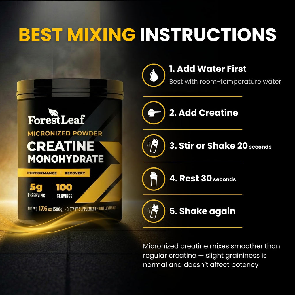 ForestLeaf Micronized Creatine Monohydrate Powder - Maximize Muscle Growth & Strength - Unflavored Creatine for Women and Men - FENGGESTORE20