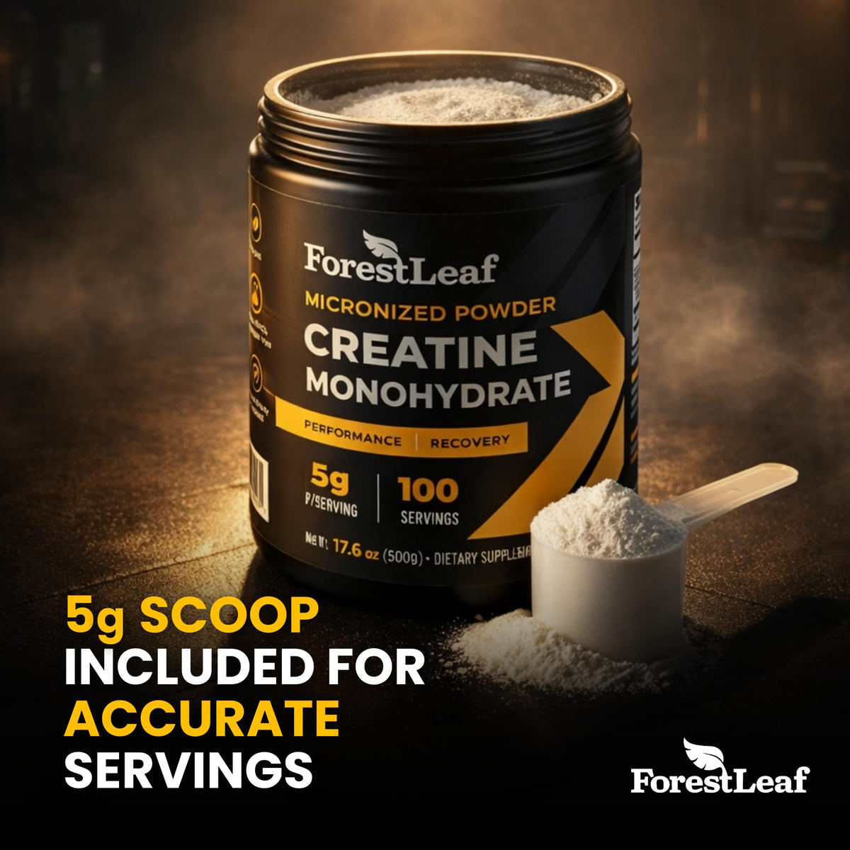 ForestLeaf Micronized Creatine Monohydrate Powder - Maximize Muscle Growth & Strength - Unflavored Creatine for Women and Men - FENGGESTORE20