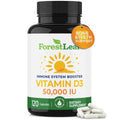 ForestLeaf Vitamin D3 50,000 IU | VIT D - Kosher VIT D3 Vitamin D Supplement for Women and Men | Bone Health, Teeth, Immune Support - FENGGESTORE20