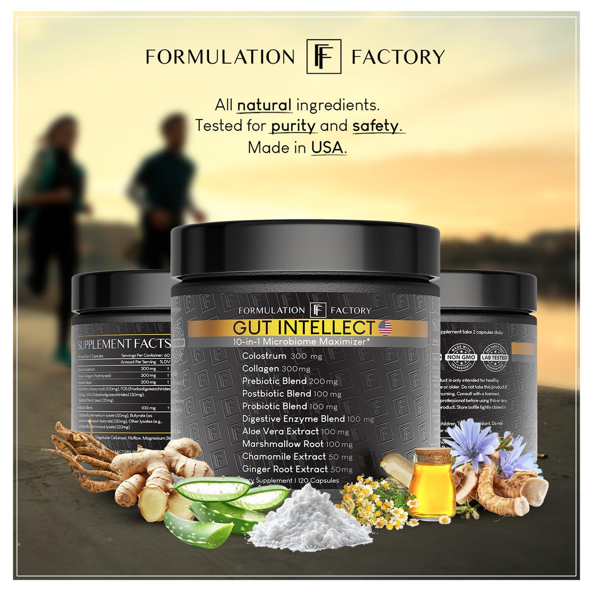 Formulation Factory Probiotics for Women & Men - Gut Intellect 10-in-1 Digestive Enzymes with Prebiotics and Postbiotics - Total Gut Health Supplement - FENGGESTORE20