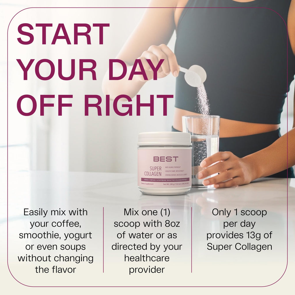 FORTIBONE® Collagen - 3 Clinically-Supported Bioactive Collagen Peptides with FORTIBONE®, FORTIGEL®, VERISOL® Unflavored Collagen for Women - Reduce Wrinkles, - FENGGESTORE20