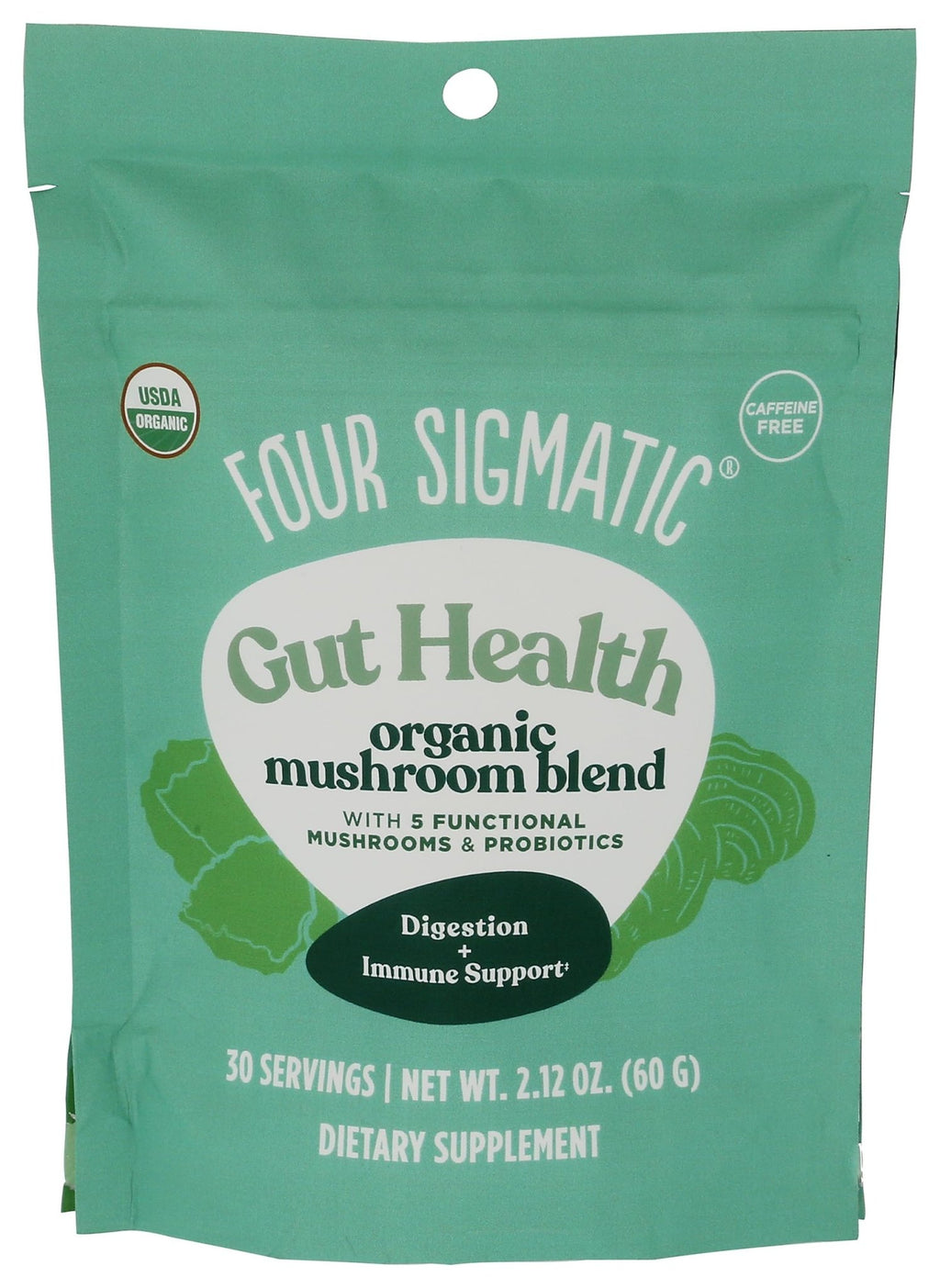 Four Sigmatic Gut Health Mushroom Blend | Organic Mushroom Powder Complex with Turkey Tail, Lion’s Mane, Cordyceps, Chaga, Probiotics and More - FENGGESTORE20
