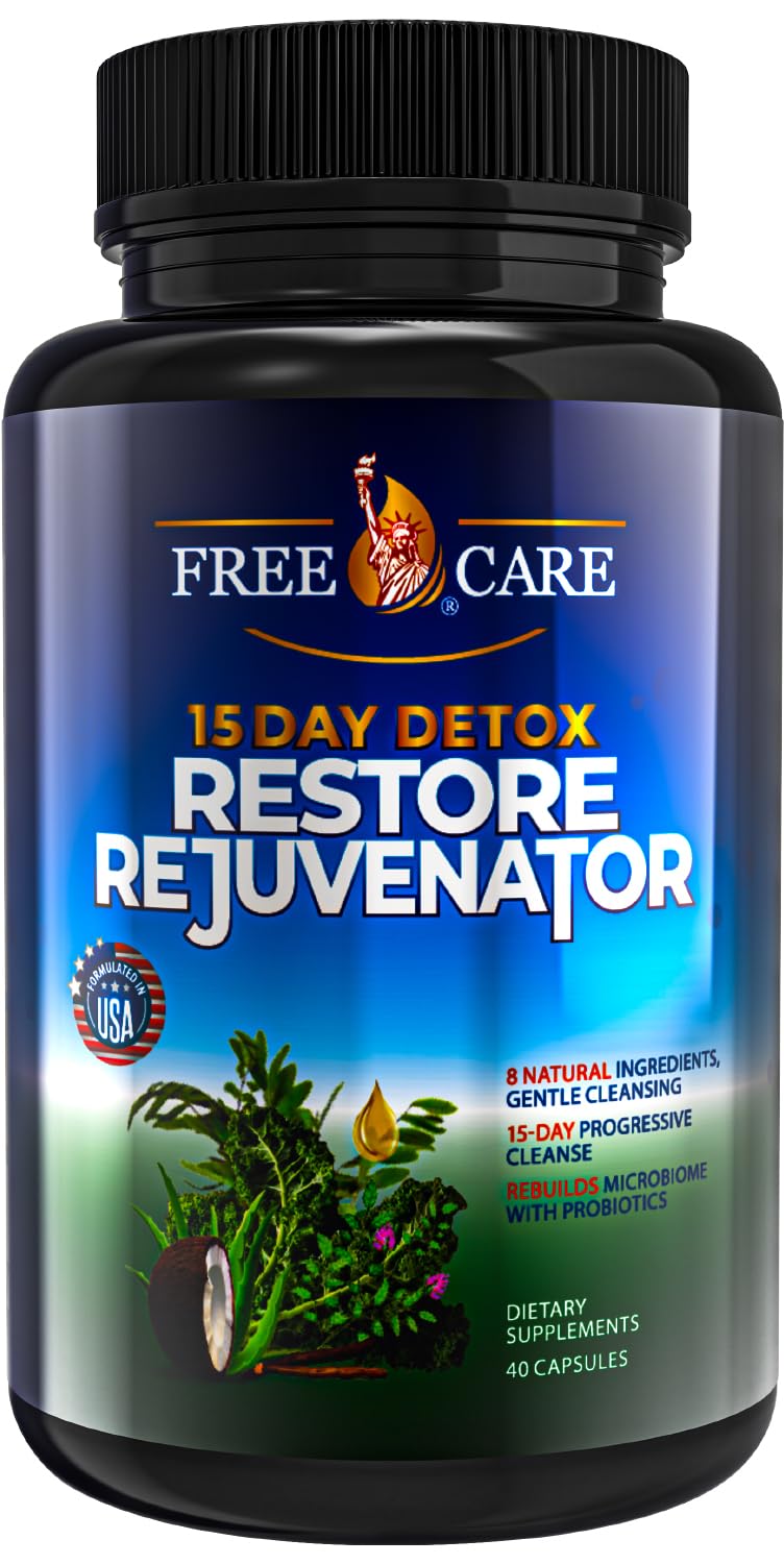 FreeCare Colon Cleanse 15+5Day Upgrade,Advanced Gut Cleanse Detox for Women & Men Fast Natural Laxative for Constipation Relief with Cascara Sagrada, Psyllium Husk - FENGGESTORE20