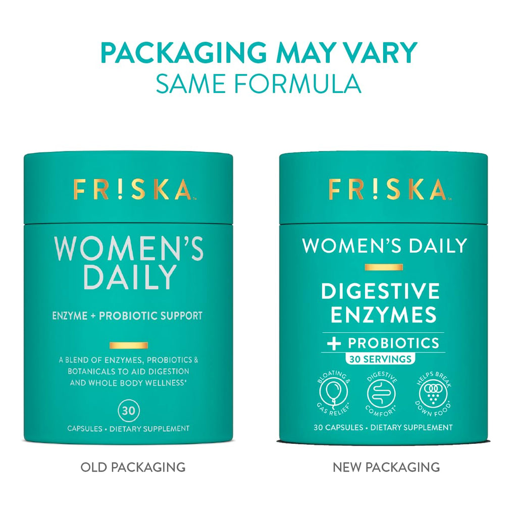 FRISKA Women’s Daily Digestive Enzyme and Probiotics Supplement, Advanced Natural Support for Female Digestive Health, Fights Bloating, Eases Digestion - FENGGESTORE20