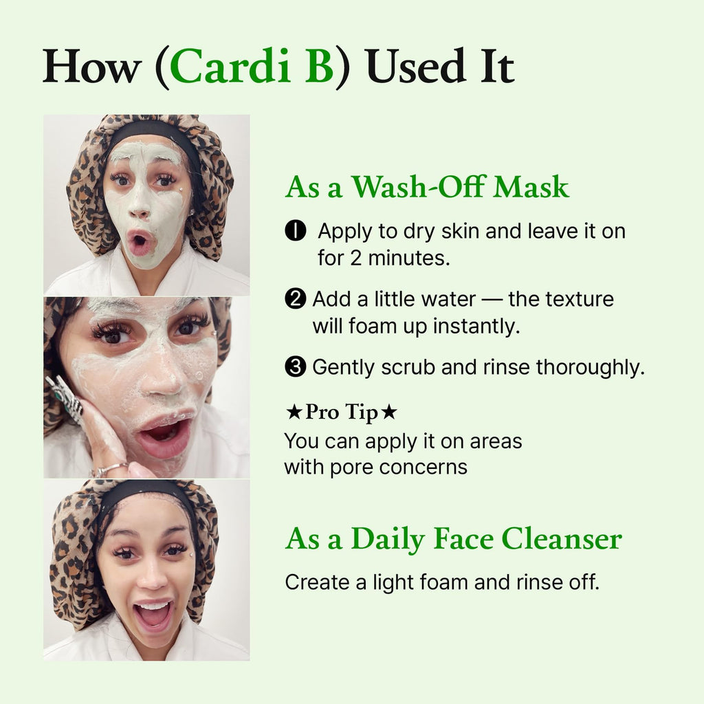FULLY Green Tomato Facial Cleanser, Cardi B’s Clay Mask Cleanser for Deep Pore Cleanse - FENGGESTORE20