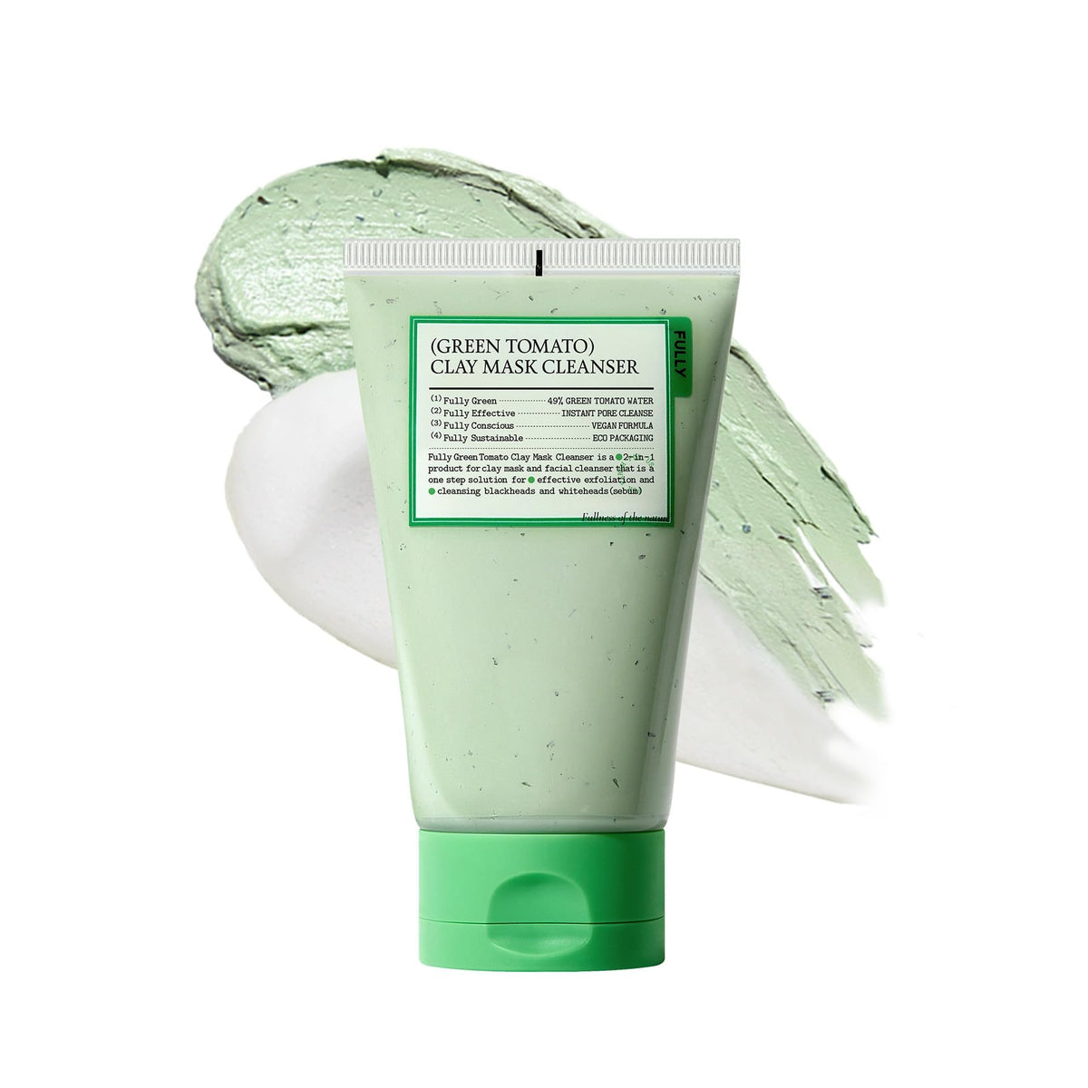 FULLY Green Tomato Facial Cleanser, Cardi B’s Clay Mask Cleanser for Deep Pore Cleanse - FENGGESTORE20
