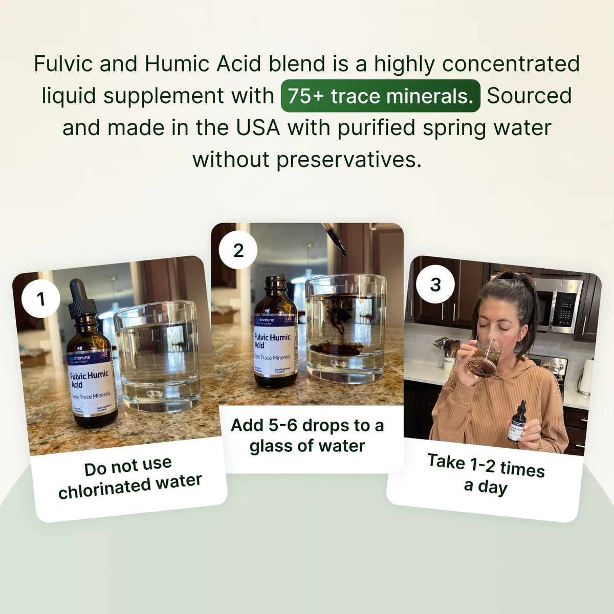 Fulvic Humic Acid 75 + Trace Minerals Liquid Supplement - Plant Derived in USA - Fulvic Acid Minerals Concentrate for Energy, Gut Health and Hydration - FENGGESTORE20