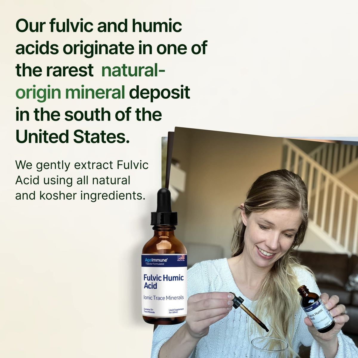 Fulvic Humic Acid 75 + Trace Minerals Liquid Supplement - Plant Derived in USA - Fulvic Acid Minerals Concentrate for Energy, Gut Health and Hydration - FENGGESTORE20
