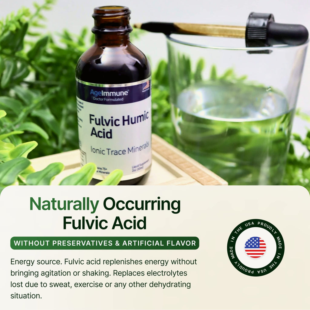 Fulvic Humic Acid 75 + Trace Minerals Liquid Supplement - Plant Derived in USA - Fulvic Acid Minerals Concentrate for Energy, Gut Health and Hydration - FENGGESTORE20