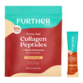 Further Food Chocolate Collagen Peptides Powder with Reishi Mushroom - 100% Grass-Fed, Hydrolyzed Type 1 & 3, 20g of Collagen per Serving, Supports Skin, Hair, Nails & Joints, Stick Packs, 9.74 Oz - FENGGESTORE20
