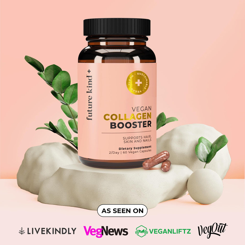 Future Kind Vegan Collagen - Supports Collagen Production with Biotin and Vitamin C (60 Capsules in Glass Bottle) - FENGGESTORE20