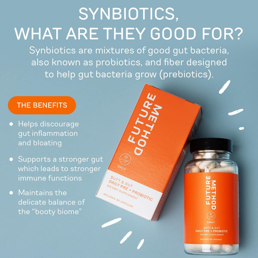 FUTURE METHOD Synbiotic Prebiotics for Men & Women - Probiotics & Prebiotic Supplement for Digestion, Immunity & Regularity (60ct) - FENGGESTORE20
