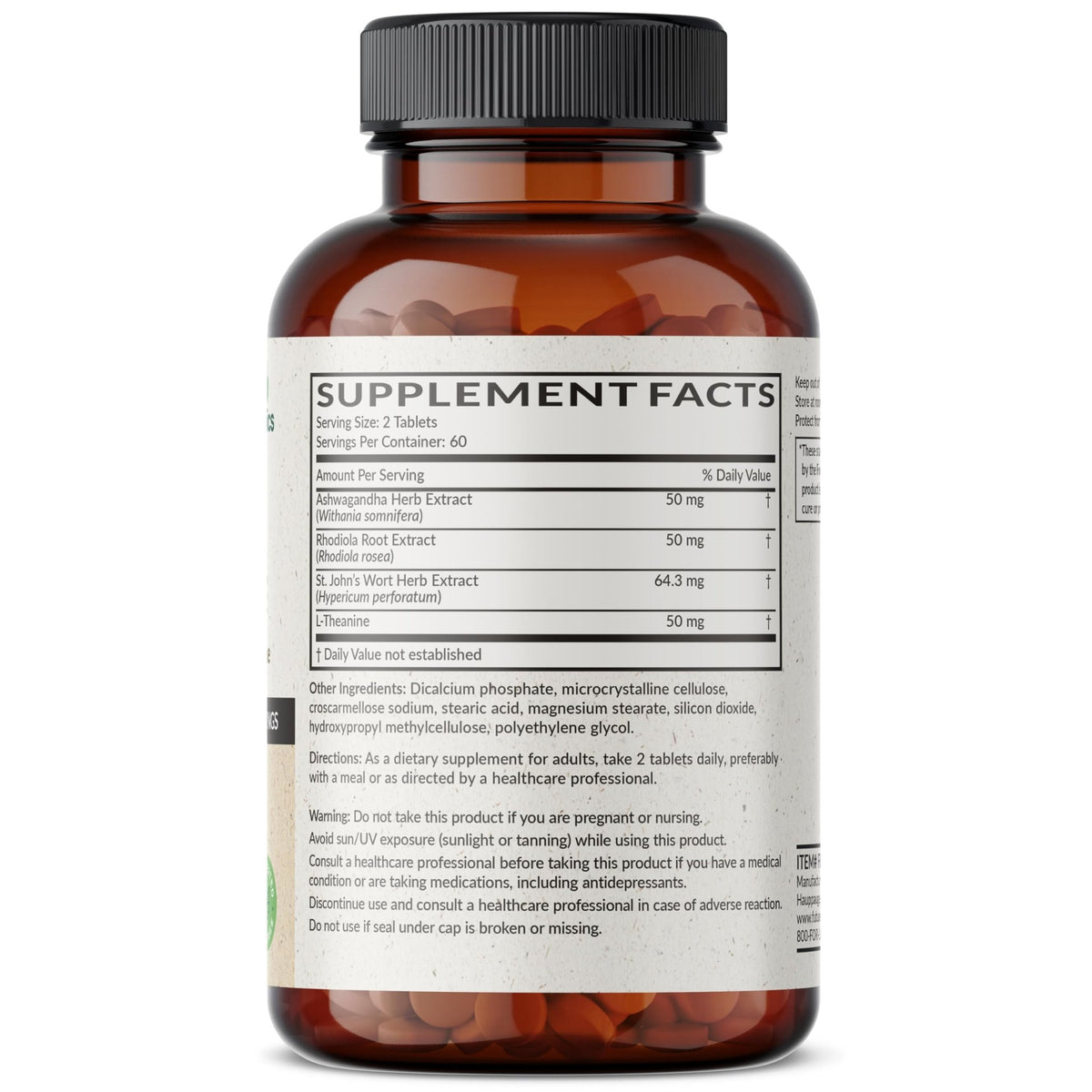 Futurebiotics Chill Pill + Ashwagandha, Rhodiola, St. John’s Wort, & L-Theanine - Non-GMO, 120 Vegetarian Tablets - FENGGESTORE20