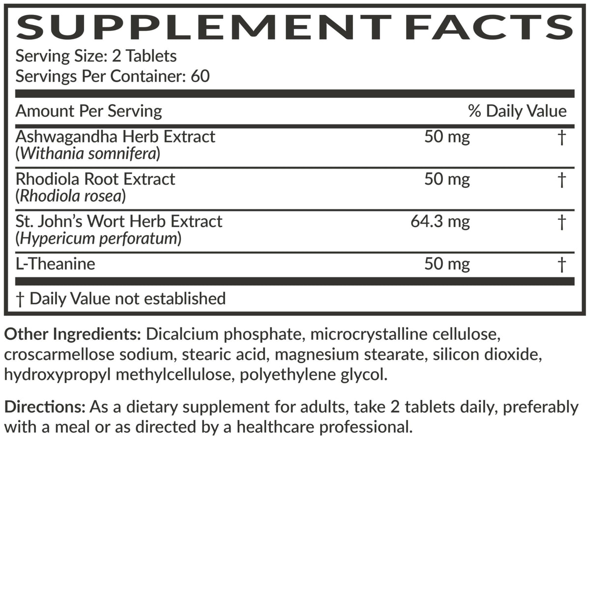 Futurebiotics Chill Pill + Ashwagandha, Rhodiola, St. John’s Wort, & L-Theanine - Non-GMO, 120 Vegetarian Tablets - FENGGESTORE20