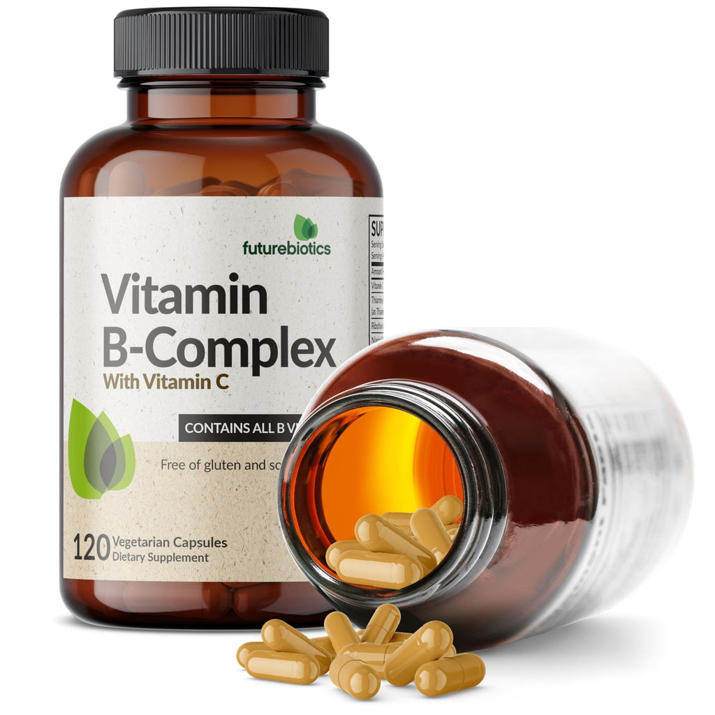 Futurebiotics Vitamin B Complex with Vitamin C Supports Energy Production, Nervous System & Immune Support - Non-GMO, 120 Vegetarian Capsules - FENGGESTORE20