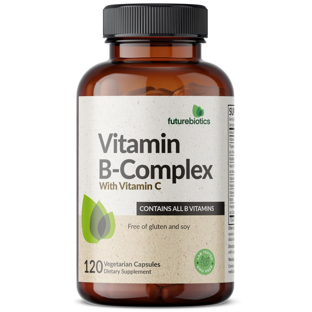 Futurebiotics Vitamin B Complex with Vitamin C Supports Energy Production, Nervous System & Immune Support - Non-GMO, 120 Vegetarian Capsules - FENGGESTORE20