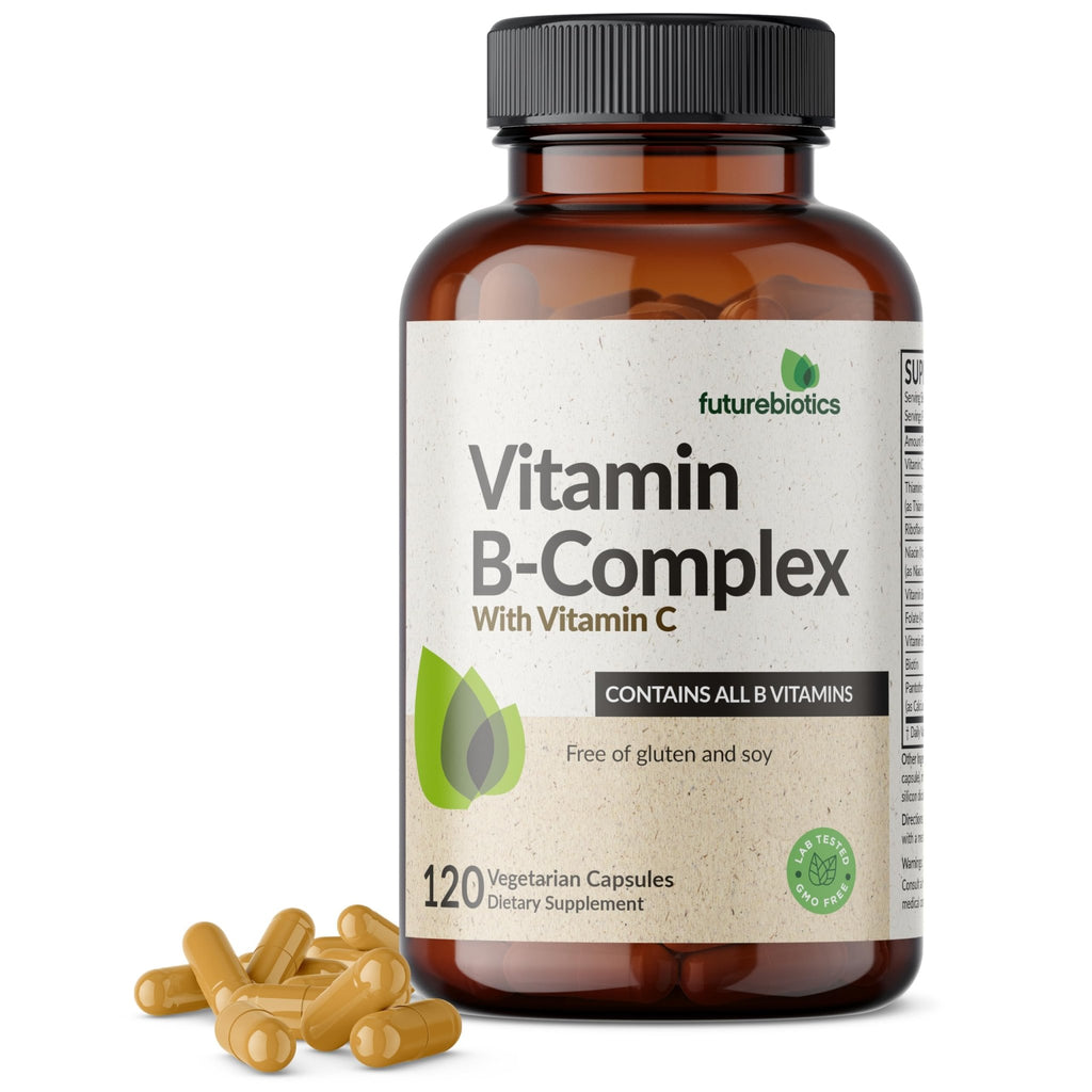 Futurebiotics Vitamin B Complex with Vitamin C Supports Energy Production, Nervous System & Immune Support - Non-GMO, 120 Vegetarian Capsules - FENGGESTORE20