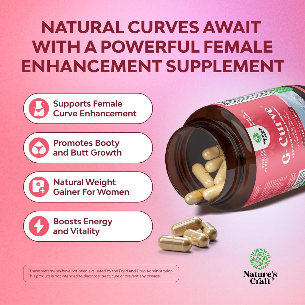 G-Curve Butt and Breast Growth Capsules - Horny Goat Weed Muira Puama & Maca Root for Butt Growth Support - Advanced Herbal Formula - FENGGESTORE20