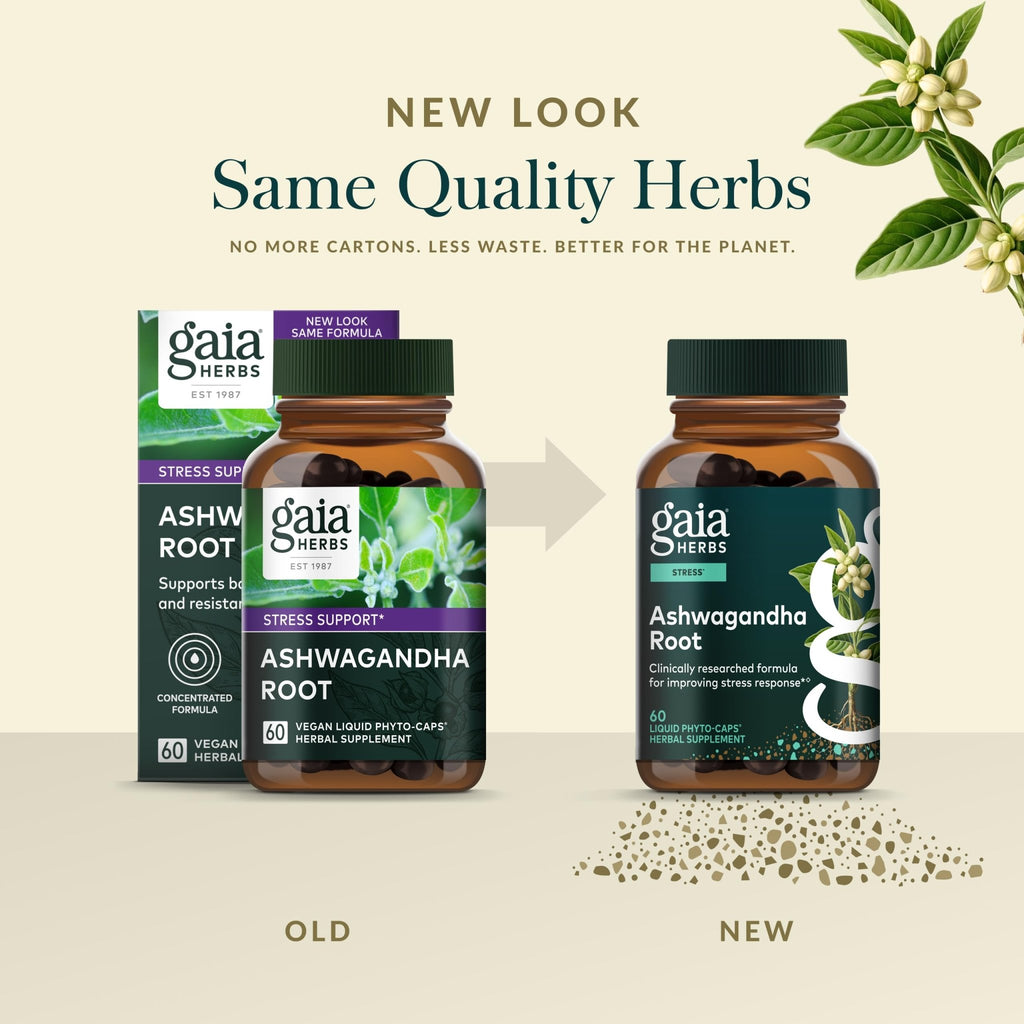 Gaia Herbs Ashwagandha Root - Stress Relief & Sleep Support Supplement - Supports Balanced Energy Levels & Positive Outlook - FENGGESTORE20
