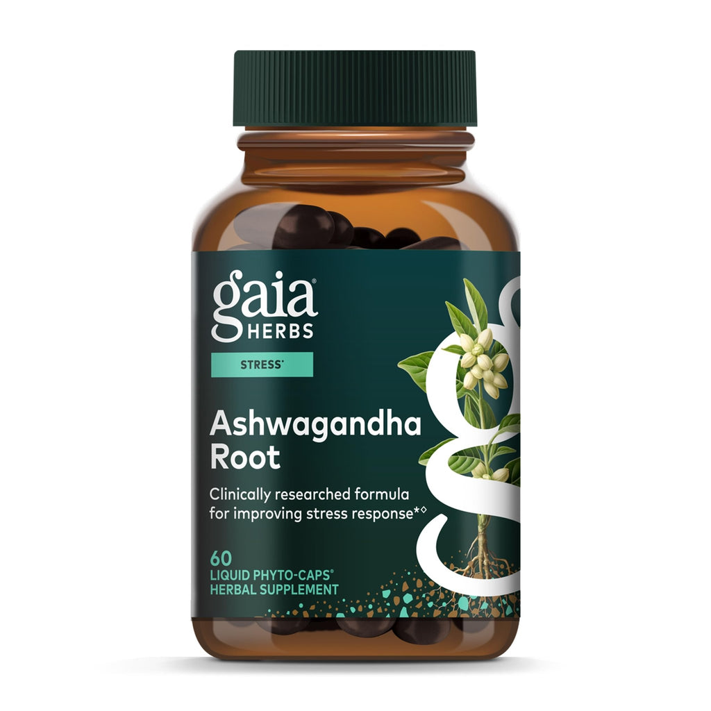 Gaia Herbs Ashwagandha Root - Stress Relief & Sleep Support Supplement - Supports Balanced Energy Levels & Positive Outlook - FENGGESTORE20