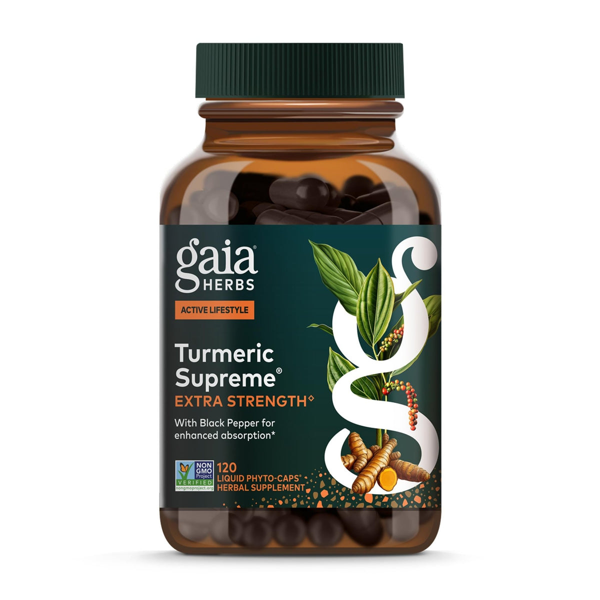 Gaia Herbs Turmeric Supreme Extra Strength - Supports Occasional Discomfort from Normal Wear & Tear* - with Turmeric Curcumin & Black Pepper - FENGGESTORE20