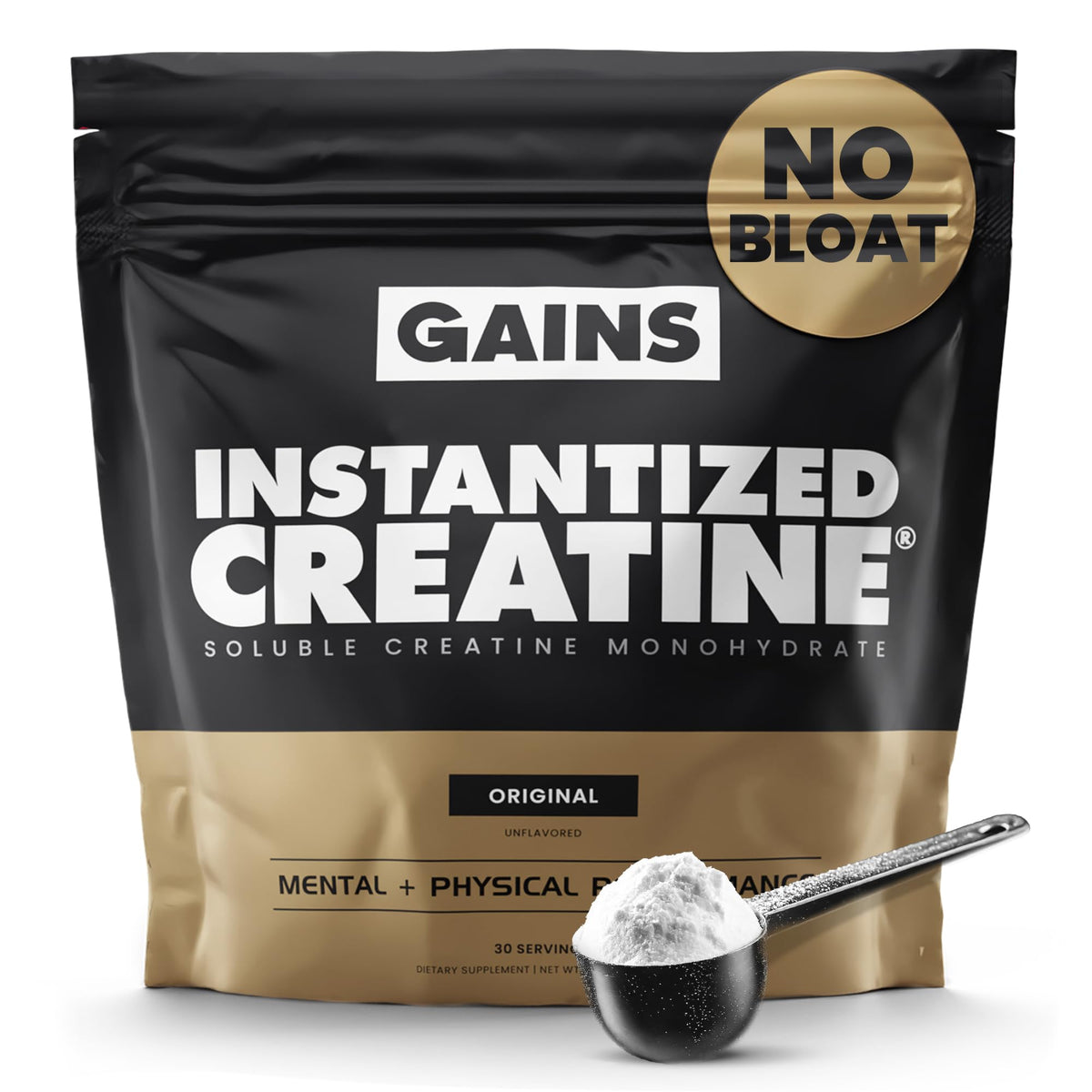 Gains in Bulk Instantized Creatine Monohydrate for Men & Women, Soluble Creatine Powder, Supports Muscle Building, Strength and Performance - FENGGESTORE20