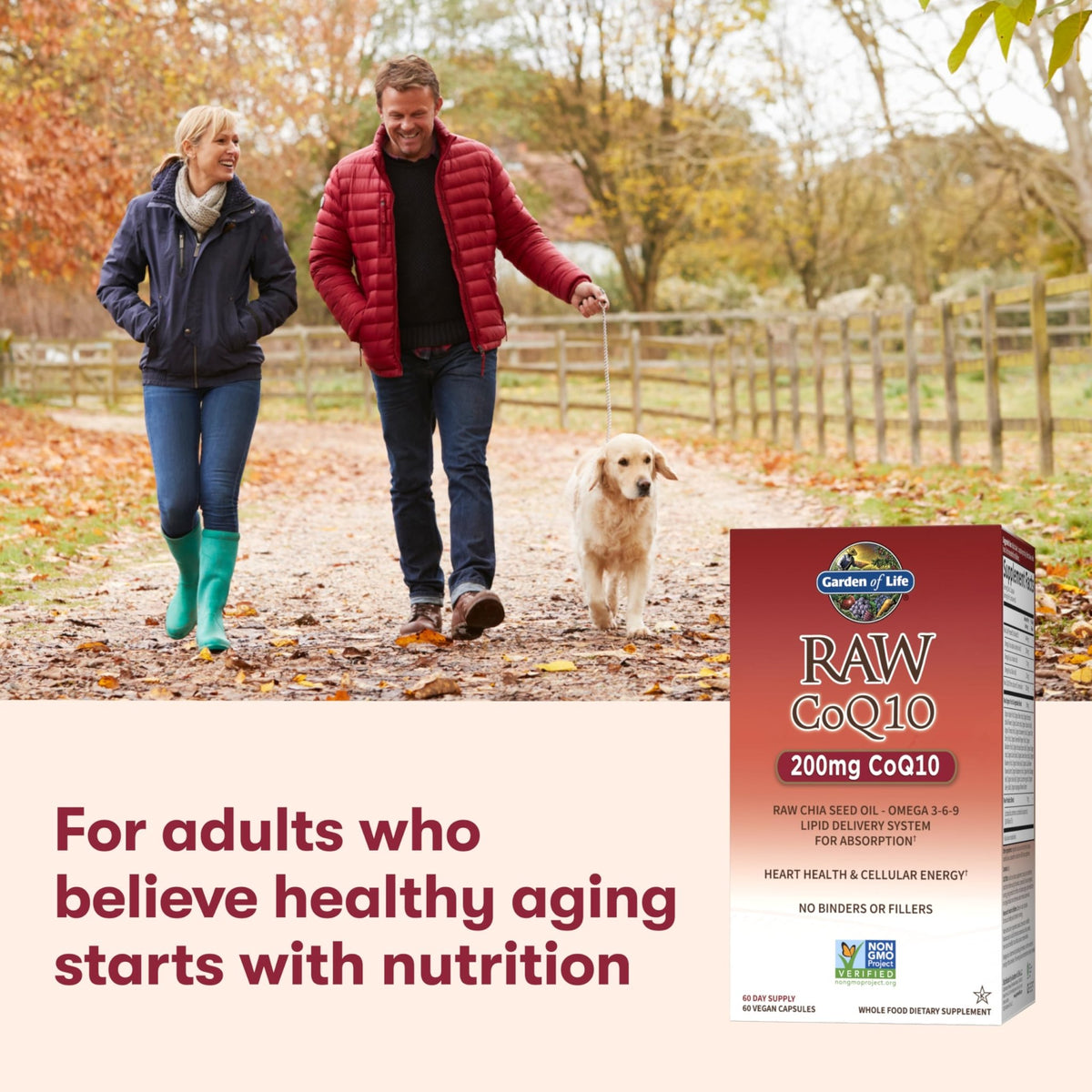 Garden of Life CoQ10 200mg, Vegetarian Omega 3 6 9 Supplement Raw Co Q 10 Chia Seed Oil, Whole Food Nutrition with Antioxidant Support - FENGGESTORE20