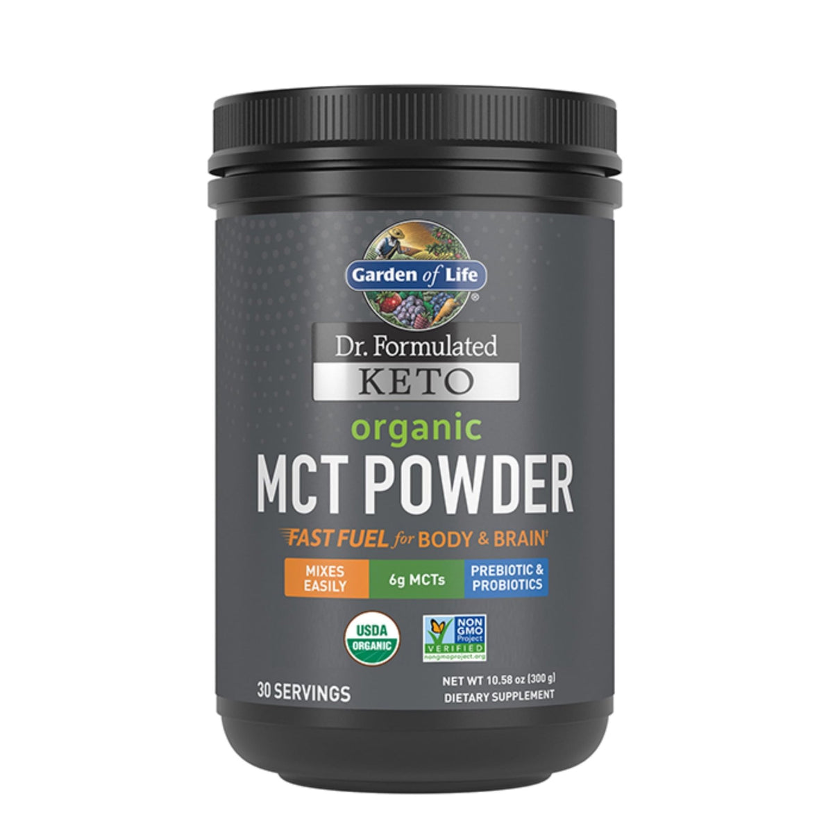 Garden of Life Dr. Formulated Keto Organic MCT Powder - 30 Servings, 6g MCTs from Coconuts plus Prebiotic Fiber & Probiotics - FENGGESTORE20