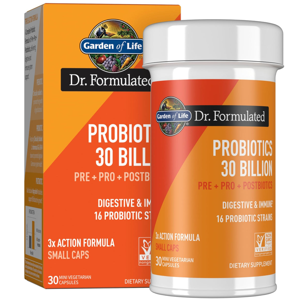 Garden of Life Dr Formulated Once Daily 3-in-1 Complete Probiotics, Prebiotics & Postbiotics - PRE + PRO + POSTBIOTIC Supplement for Adults’ Digestive & Immune Health, 30 Billion CFU, 30 Day Supply - FENGGESTORE20
