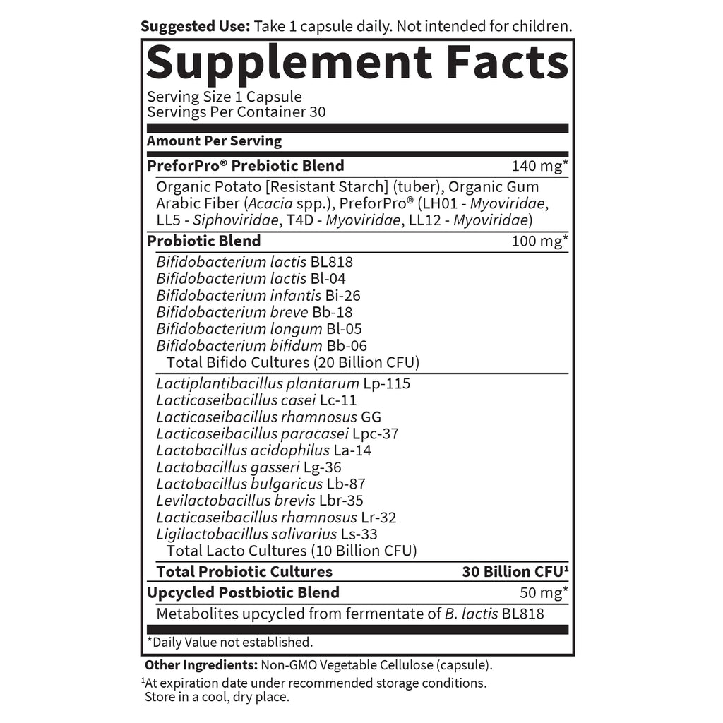 Garden of Life Dr Formulated Once Daily 3-in-1 Complete Probiotics, Prebiotics & Postbiotics - PRE + PRO + POSTBIOTIC Supplement for Adults’ Digestive & Immune Health, 30 Billion CFU, 30 Day Supply - FENGGESTORE20