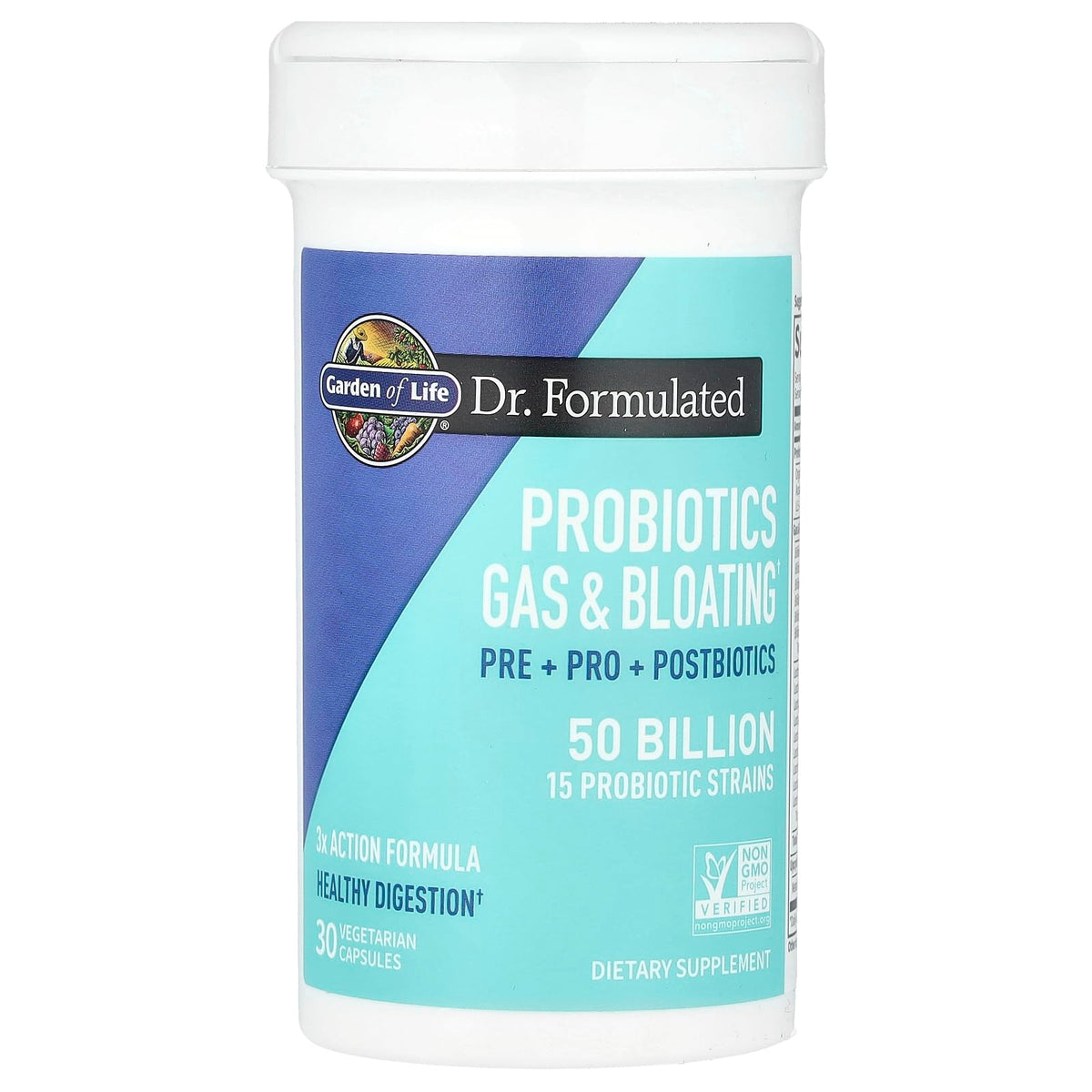 Garden of Life Dr. Formulated Pre, Post & Probiotics Gas & Bloating Once Daily 3-in-1 Complete Prebiotics, Postbiotics & Probiotics – 50 Billion CFU - FENGGESTORE20
