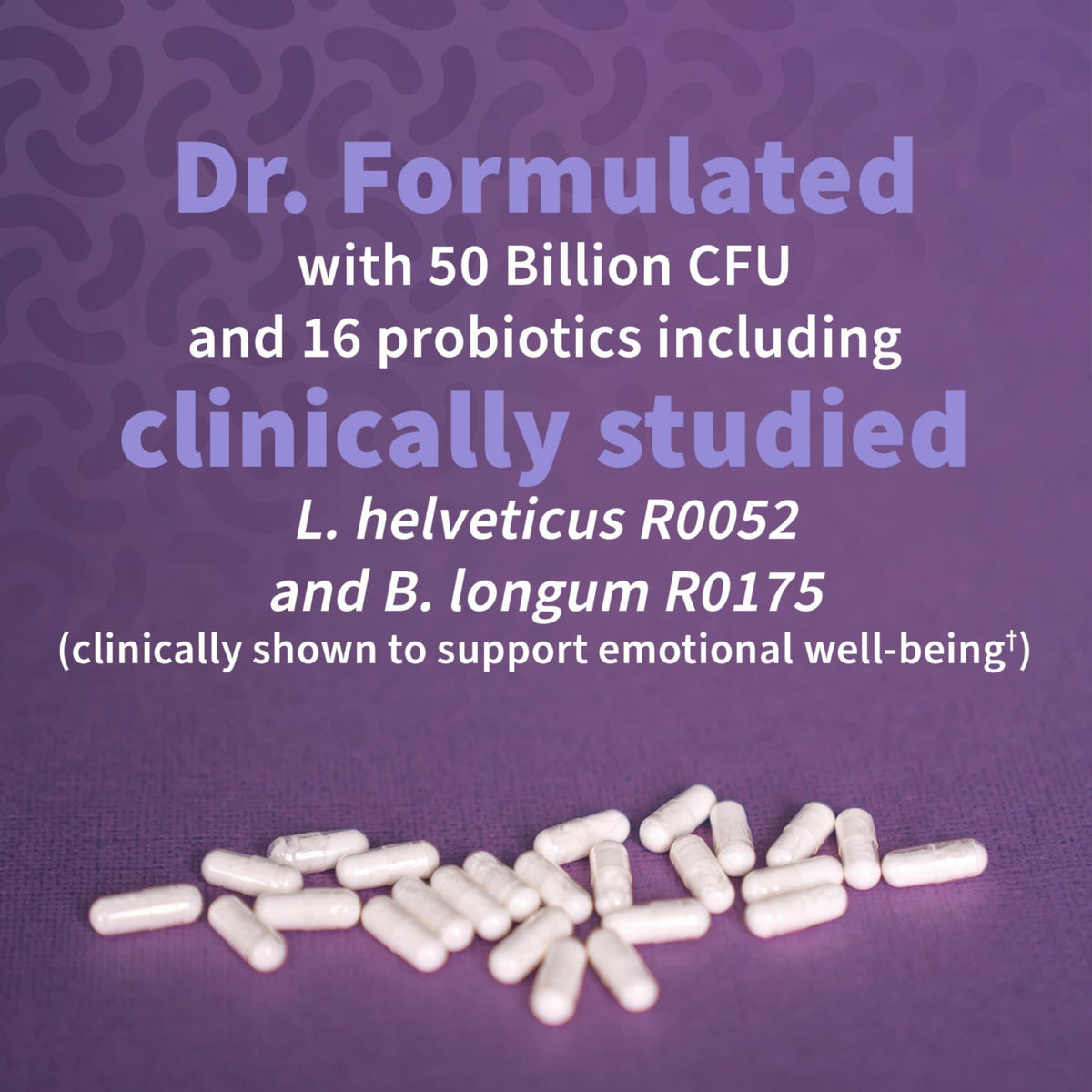Garden of Life Dr. Formulated Probiotics Mood+ - 50 Billion CFU - Supports Relaxation & Digestive Health - Shelf Stable - 60 Vegetarian Capsules - FENGGESTORE20