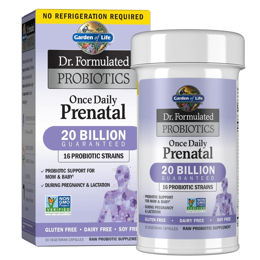 Garden of Life Dr. Formulated Probiotics Once Daily Prenatal - Acidophilus and Bifidobacteria Probiotic Support for Mom and Baby – Shelf Stable - Gluten, Dairy - FENGGESTORE20