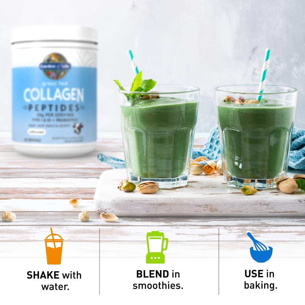 Garden of Life Grass Fed Collagen Peptides Powder Unflavored Collagen Powder for Hair Skin Nails Joints, Hydrolyzed Collagen Protein Supplements - FENGGESTORE20