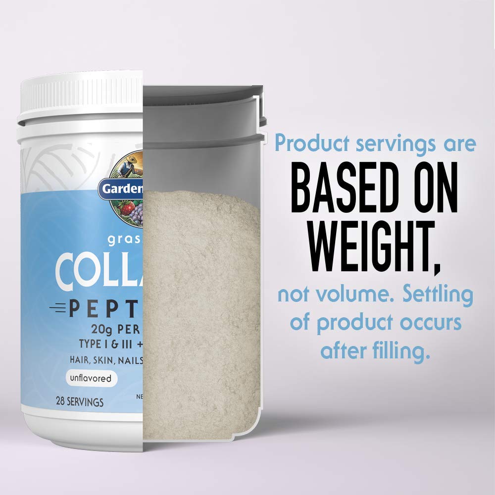 Garden of Life Grass Fed Collagen Peptides Powder Unflavored Collagen Powder for Hair Skin Nails Joints, Hydrolyzed Collagen Protein Supplements - FENGGESTORE20