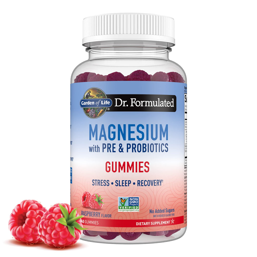Garden of Life Magnesium Citrate Supplement Gummies with Prebiotics & Probiotics for Stress, Sleep & Recovery - Vegan, Gluten Free, Kosher, Non-GMO - FENGGESTORE20