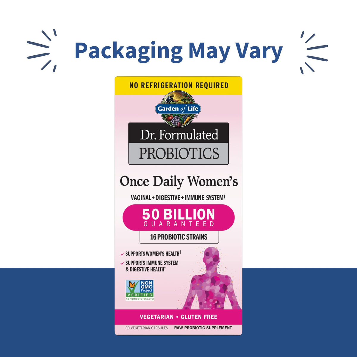 Garden of Life Once Daily Dr. Formulated Probiotics for Women 50 Billion CFU 16 Probiotic Strains with Organic Prebiotics for Digestive, Vaginal & Immune Health - FENGGESTORE20