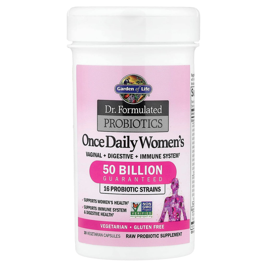 Garden of Life Once Daily Dr. Formulated Probiotics for Women 50 Billion CFU 16 Probiotic Strains with Organic Prebiotics for Digestive, Vaginal & Immune Health - FENGGESTORE20