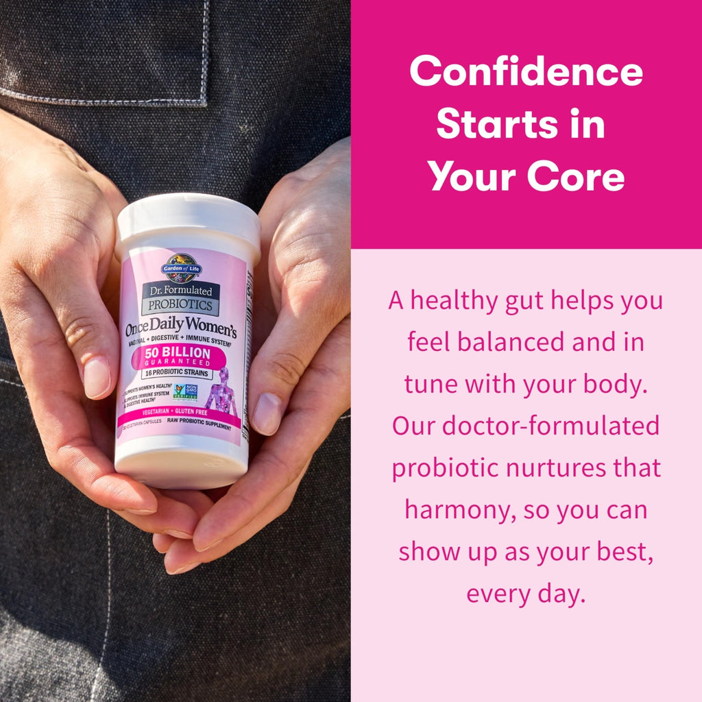Garden of Life Once Daily Dr. Formulated Probiotics for Women 50 Billion CFU 16 Probiotic Strains with Organic Prebiotics for Digestive, Vaginal & Immune Health - FENGGESTORE20