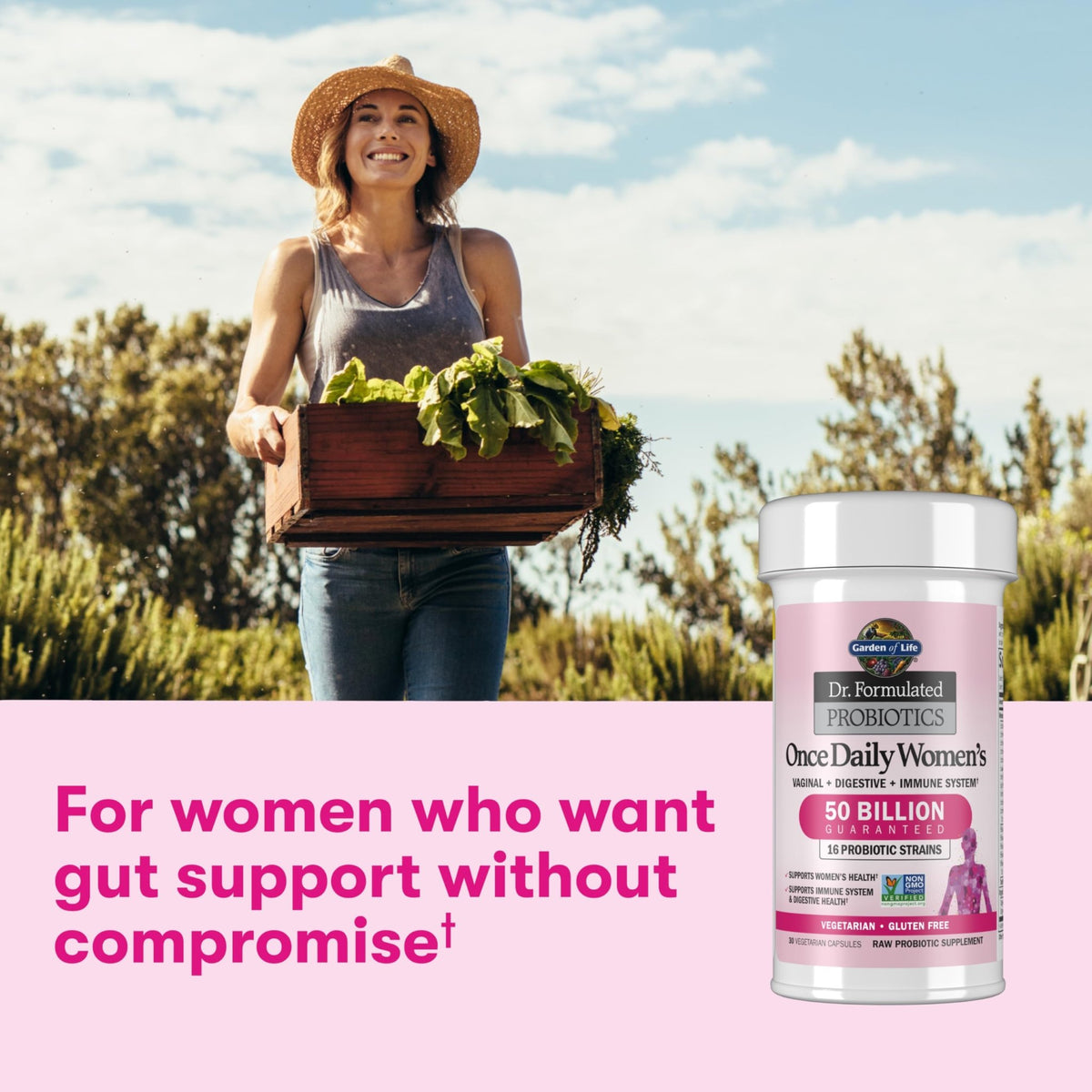 Garden of Life Once Daily Dr. Formulated Probiotics for Women 50 Billion CFU 16 Probiotic Strains with Organic Prebiotics for Digestive, Vaginal & Immune Health - FENGGESTORE20
