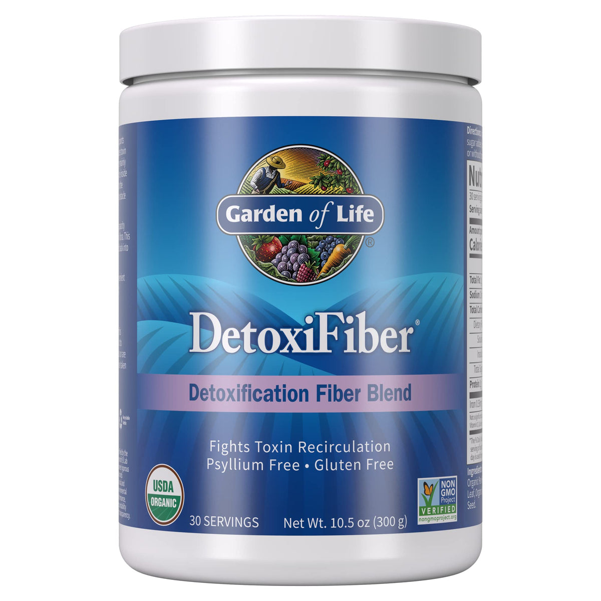 Garden of Life Organic Unflavored Fiber Powder Detox Blend with Chia, Alfalfa & Barley for Herbal Cleanse, Gut Health Support - Detoxifiber - Non-GMO, - FENGGESTORE20