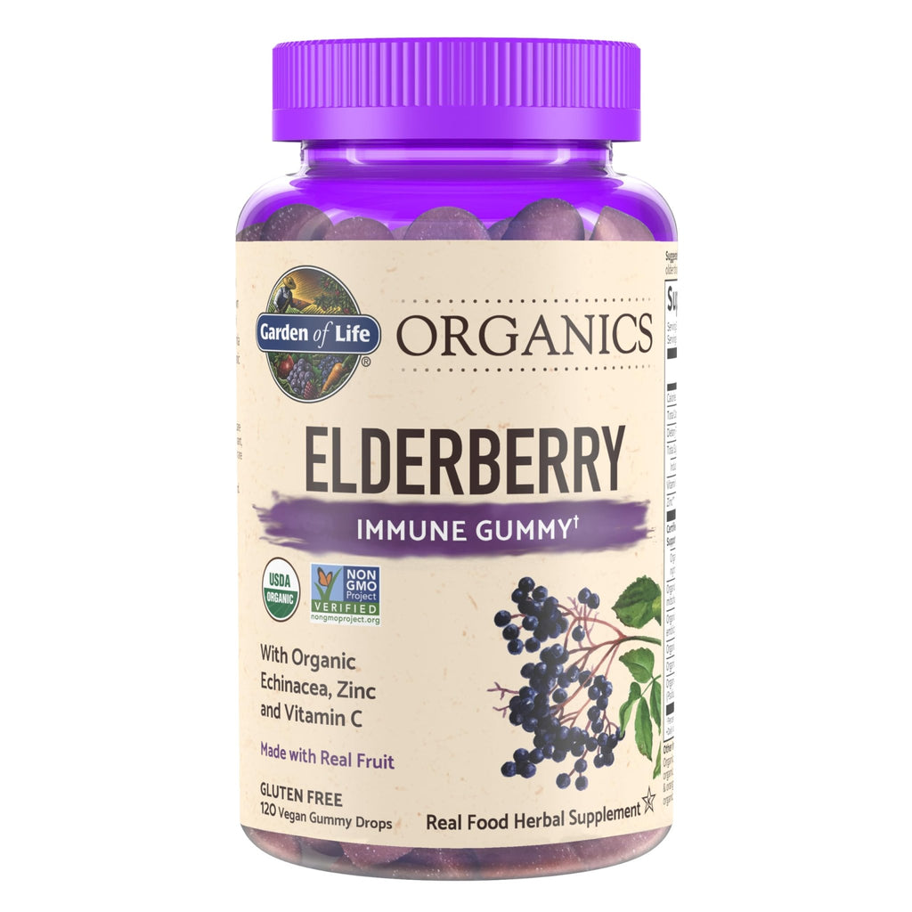 Garden of Life Organics Elderberry Gummies for Adults & Kids - Immune Support Supplement with Organic Fruit, Herbal Blend, Elderberry, Echinacea, Zinc, - FENGGESTORE20