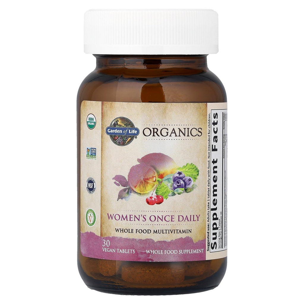 Garden of Life Organics Multivitamin for Women - Women's Once Daily Multi - Whole Food Multi with Iron, Biotin, Vegan Organic Womens Multivitamin for Health - FENGGESTORE20