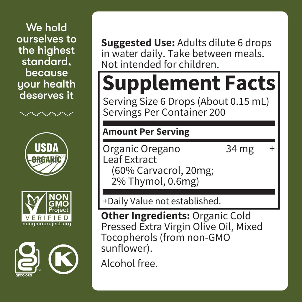 Garden of Life Organics Oil of Oregano Seasonal Drops 1fl oz (30 mL) Liquid, Concentrated Plant Based Immune Support - Alcohol-Free, Organic, Non-GMO - FENGGESTORE20